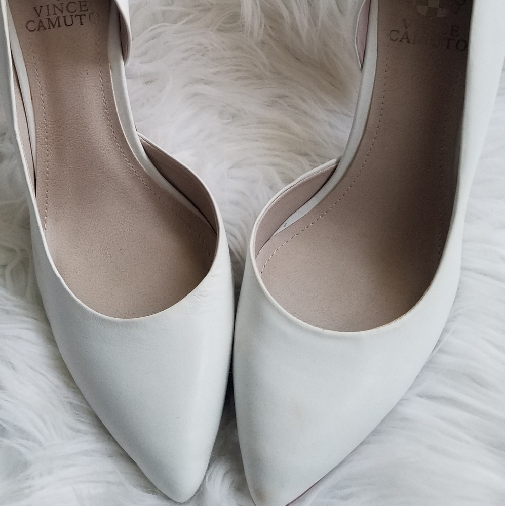 Vince Camuto white heels